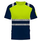 Safety Shirt Reflective Construction T-shirt Hi Vis Viz Workwear For Men Quick D
