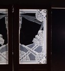 Set Antique French Art Deco Etched Glass Doors Frosted Glass With Pine Frames
