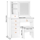 Usa Vanity Set With Led Lighted Mirror Makeup Dressing Table Dresser Desk 