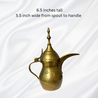 Vintage Brass Arabic Dallah Coffee Pot     Hand-etched Islamic Teapot -