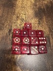 Vintage Casino Translucent Cherry Red Dice Lot Of 13