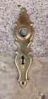 Antique Ornate Brass Art Deco Door Knob Back Plate 7    X 1 75   