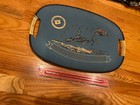 Vintage Uss Massachusetts Bb-59 Wwii Battleship Serving Tray Wall Display Look 