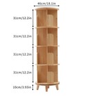 360 Rotating Bookshelf Bookcase Storage Shelf Freestanding Display Rack Stand