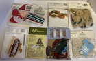 Christmas Cross Stitch Embroidery Bead Ornaments Craft Kit Lot Of 8 New