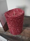 Luminara Real Flame-effect Flameless Candle 5  Glitter Red W remote Nib Rare