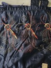 Antique 30s Navy Blue Rayon Ladies Embroidered Bralette Top Sz 40 Sample Nos Tag