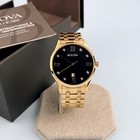 Men s Bulova 97d108 Classic Diamond Black Dial Gold-tone Quartz Watch 40mm
