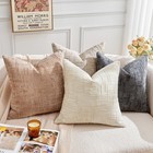 Throw Pillow Covers Neutral Set Of 4 18x18 Inch Pillow Covers  Soft Chenille    