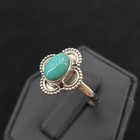 Sterling Turquoise Clover Ring Womens 7 Boho Bohemian Southwestern Vtg Style 925