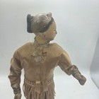 Old Chinese Female Opera Doll Hand Painted Satin Costume Wood Stand Made In Chi
