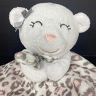 Carters White Bear Baby Lovey Pink Gray Cheetah Leopard Security Blanket 67035
