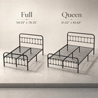 Heavy Duty Metal Bed Frame  1100lbs Capacity  No Box Spring  Black Full queen