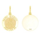 Italian 14k Yellow Gold Saint Michael Pray For Us Medal Charm Pendant 2 1 Grams