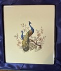 Vintage Colibri Matching Peacock Cigarette Case   Lighter Set W  Box