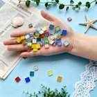 1100pcs Mixed Colors Glass Mosaic Tiles  Square 10x10 Mm  Mix-square