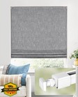 Charcoal Blackout Roman Shades 27  W X 48  H Cordless No Drill
