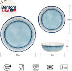 Melamine Dinnerware Set Of 12 Pcs Dinner Dishes Set For Indoor And Outdoor Use  