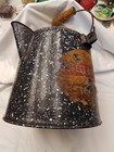 Federal Graniteware Coffee Boiler  Pot  Wood Handle  No Lid  Original Label
