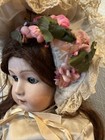 Antique Gebruder Heubach Bisque Head Orig Kid Body 27    Easter Dress
