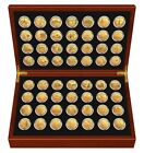1999-2009 Complete 24k Gold Clad State Quarters 56-coin Set Cherrywood Style Box