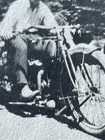 Vintage Motorcycle Photograph With Rider 3 5    X 2 25    Black   White