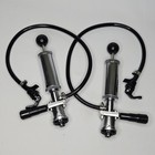 Pair Of 2 Beer Keg Party Pump Taps - D System 4  Chrome Brass Black Hose Spigot
