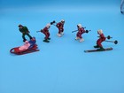 Vintage Lead Barclay Man Pulling Children On A Sled Skiing Figurines Skii As Is