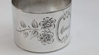 Antique Sterling Silver   Hand Chased  Napkin Ring Engraved  Marie