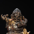 Antique Tibetan Bronze Gilt Mahakala Statue  2-arm Black Dharma Protector Buddha