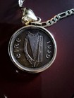  1939 Irish Feoirling Harp Coin Pendant 14k 1 20th  Gold Filled Chain Coa   Box