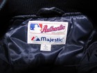 Vintage New York Yankees Satin Majestic Authentic Dugout Jacket W  Flag Patch L