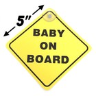 2 Or 1 Baby On Board Safety Car Window Suction Cup Yellow Reflective Sign 5x5 