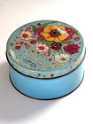 Vintage Carlova Bath Powder Talc Dusting Tin Empty Metal Vanity Container