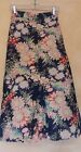 1930s Black And Floral Novelty Print Cotton Skirt  vintage Red Buttons  W - 13 