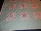 Hand Embroidered Vintage Baby   Toddler Quilt Stitched Animal Squares  With Name