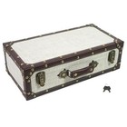  Wooden Treasure Chest With Lock  Vintage Suitcase Wood Keepsake Storage Box 