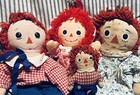 Raggedy Ann And Andy A Lot Of Four Dolls Extreme Vintage Character Varying Sizes