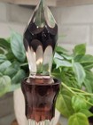 Vintage Bohemian Cranberry Cut To Clear Glass Decanter 16    Tall W Stopper Nice  