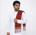 Men Stole Designer Wedding Chunni Indian Handmade Groom Silk Maroon Dupatta