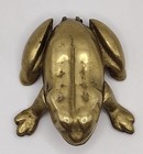 Vintage Brass Frog Hinged Top Jewelry Box Or Ashtray 3  L X 2 5  W X 1  H