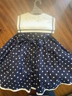 Sophie Rose Vintage Sailor Dress Toddler Girls Size 2t Navy White Polka Dots