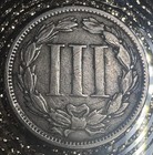 1865 Philadelphia Three Cent Xf Circulated