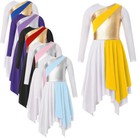 Kids Girls Performance Dress Modern Dance Dance Dress Irregular Hem Contrast