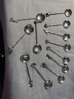 Sterling Silver 950 Demitasse Spoons Figural Motifs Japan Set Of  12  Vintage