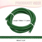6mm Round Braided Leather Cord For Crafts Jewelry Making  Dark Green 1 1yards 