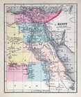 1857 Morse Map Egypt Cairo Alexandria Giza Great Pyramids Nile Red Sea Africa