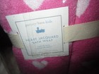 Pottery Barn Kids Heart Jacquard Pink   White Bath Wrap With Hood 50 X 25