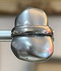 Vintage Replica Made In Italy Industrial Brushed Silver Tone Clip On Earrings