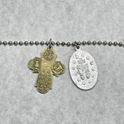 Vintage Italy Four Way Catholic Cross Pendant Chain Necklace 4-way Crucifix